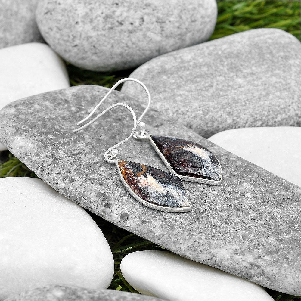 Natural Indian Blanket Jasper Earrings E-1001 SDE70406