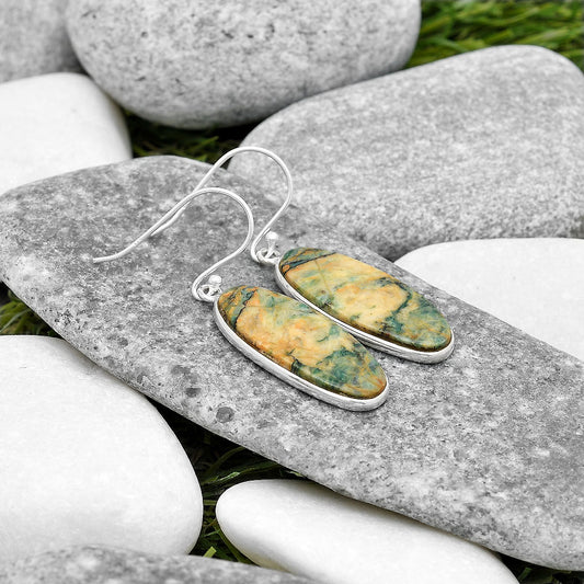 Natural Tree Weed Moss Agate - India Earrings E-1001 SDE70411