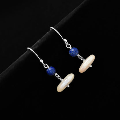 Fresh Water Pearl & Lapis Lazuli Earrings E-1009 SDE70570