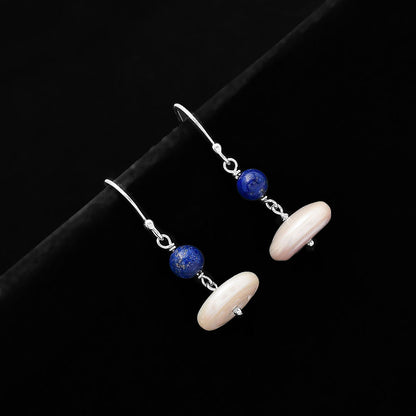 Fresh Water Pearl & Lapis Lazuli Earrings E-1009 SDE70572