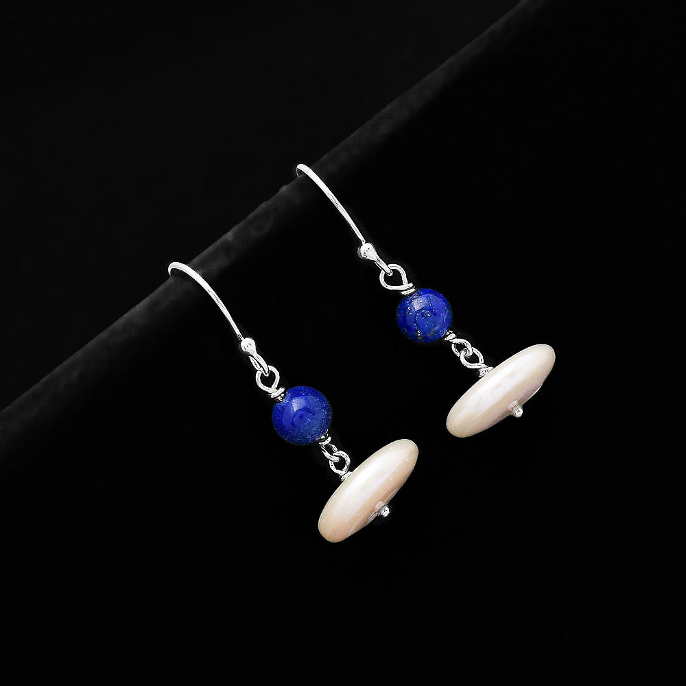 Fresh Water Pearl & Lapis Lazuli Earrings E-1009 SDE70573