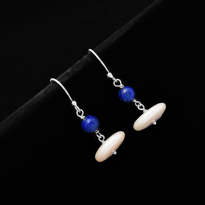 Fresh Water Pearl & Lapis Lazuli Earrings E-1009 SDE70573