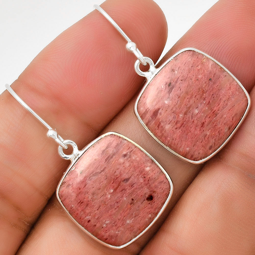 Natural Pink Tulip Quartz Earrings E-1001 SDE71216