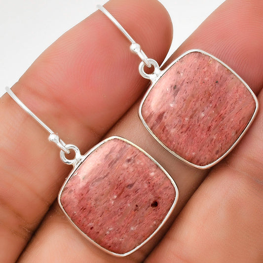 Natural Pink Tulip Quartz Earrings E-1001 SDE71216