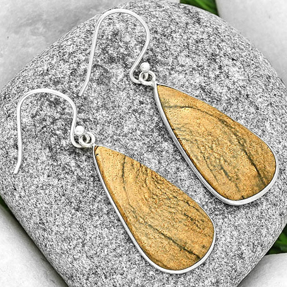 Natural Picture Jasper Earrings E-1001 SDE72293