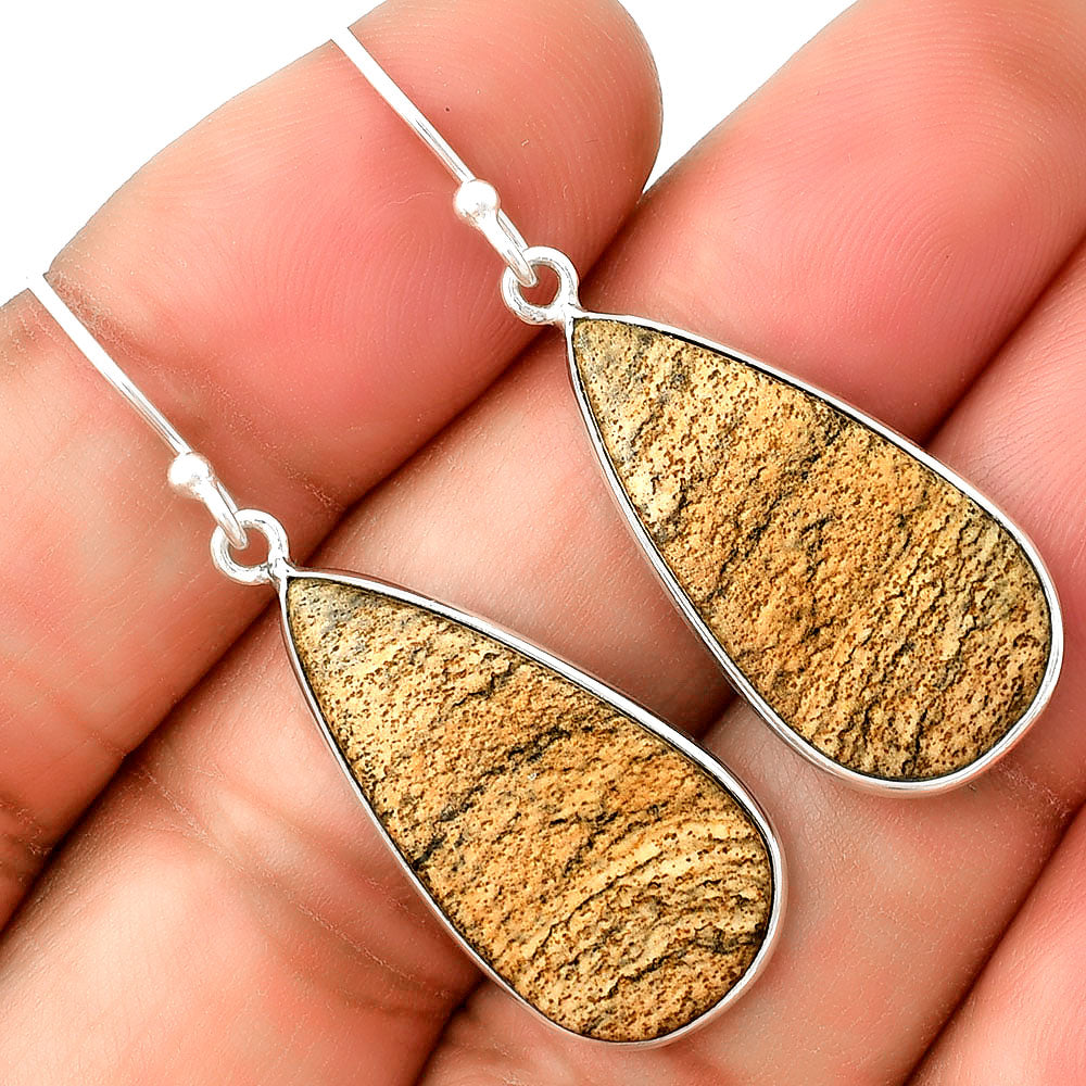 Natural Picture Jasper Earrings E-1001 SDE74832