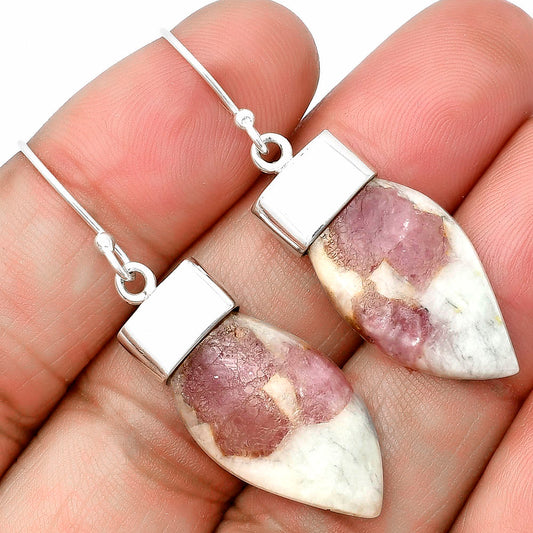 Natural Pink Tourmaline in Quartz Earrings E-1239 SDE75423