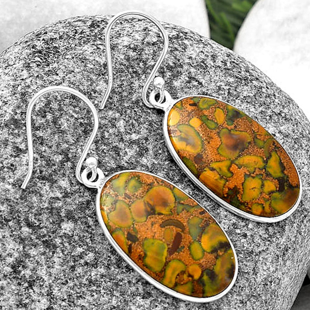 Natural Bamboo Jasper Earrings E-1001 SDE76784