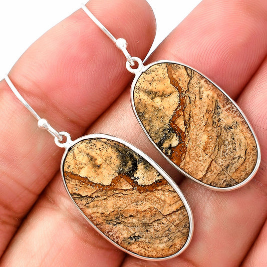 Natural Picture Jasper Earrings E-1001 SDE76870