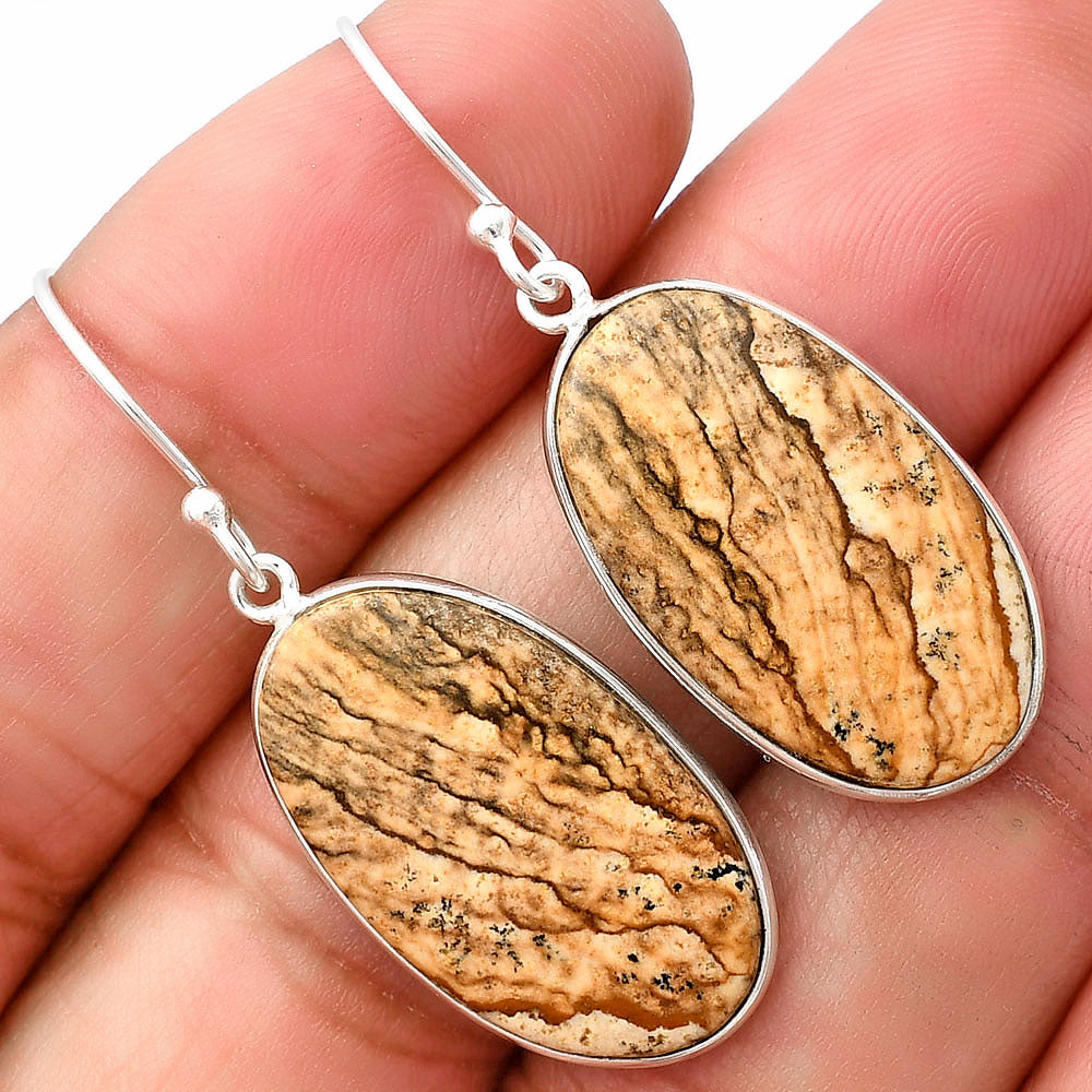 Natural Picture Jasper Earrings E-1001 SDE76885