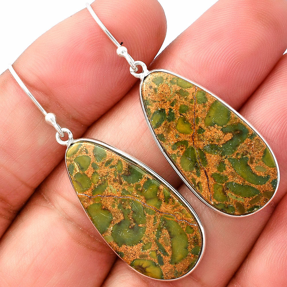 Natural Bamboo Jasper Earrings E-1001 SDE76897