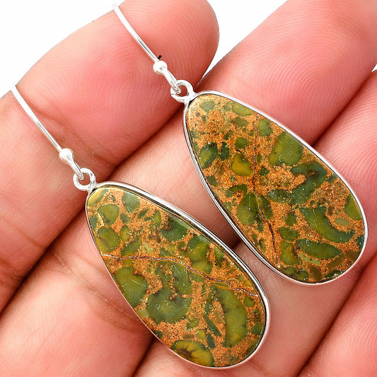 Natural Bamboo Jasper Earrings E-1001 SDE76897