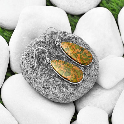 Natural Bamboo Jasper Earrings E-1001 SDE76897