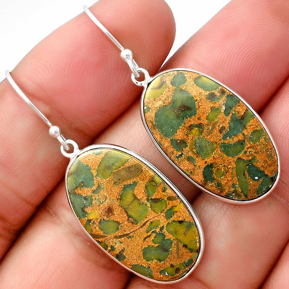 Natural Bamboo Jasper Earrings E-1001 SDE76899