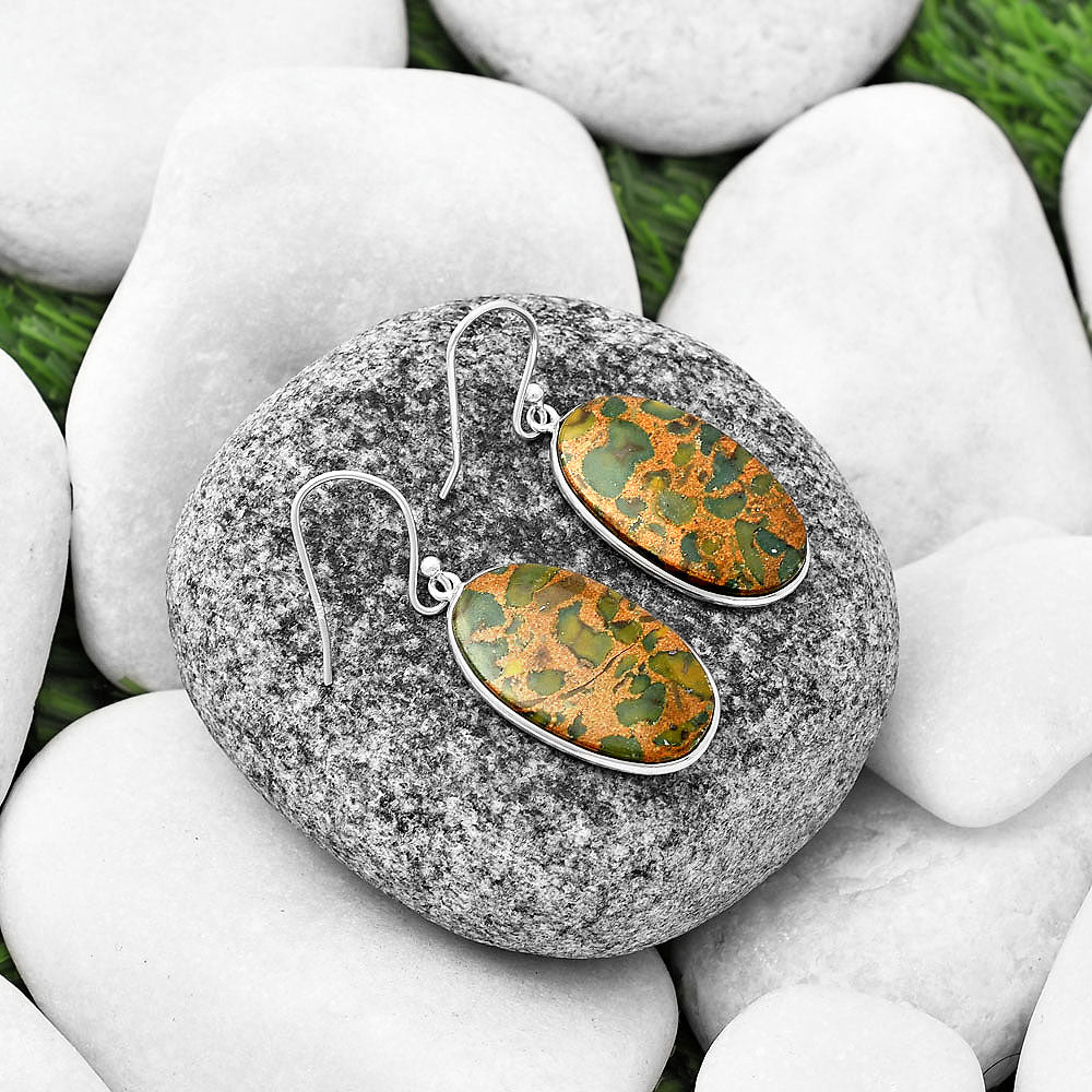 Natural Bamboo Jasper Earrings E-1001 SDE76899