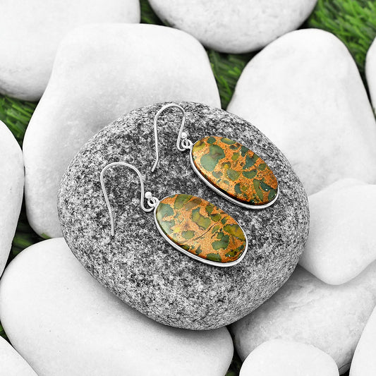 Natural Bamboo Jasper Earrings E-1001 SDE76899