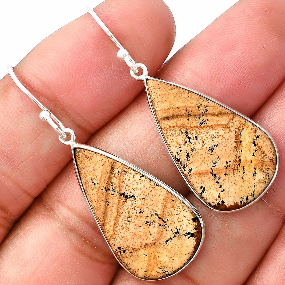 Natural Picture Jasper Earrings E-1001 SDE77076