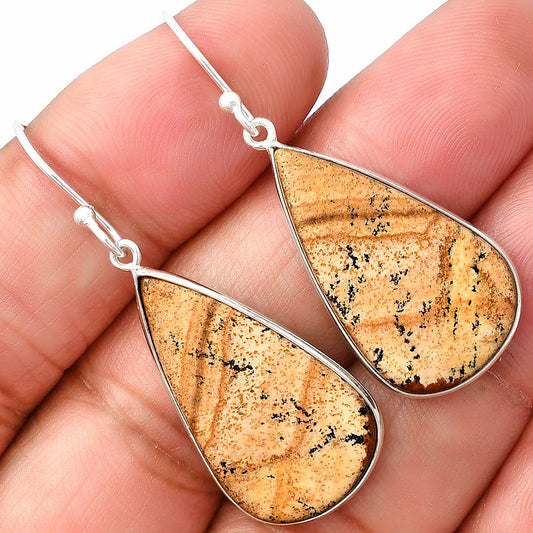 Natural Picture Jasper Earrings E-1001 SDE77076