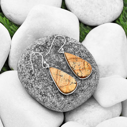 Natural Picture Jasper Earrings E-1001 SDE77076