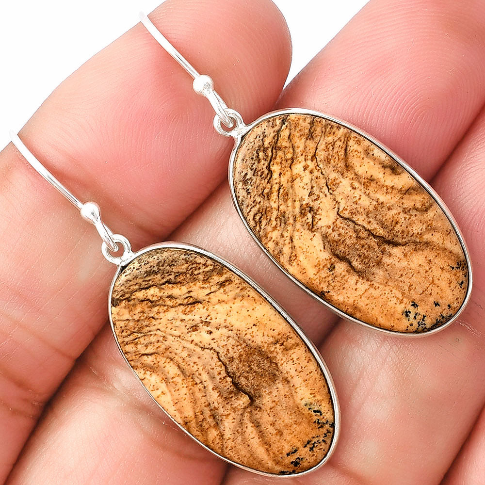 Natural Picture Jasper Earrings E-1001 SDE77080