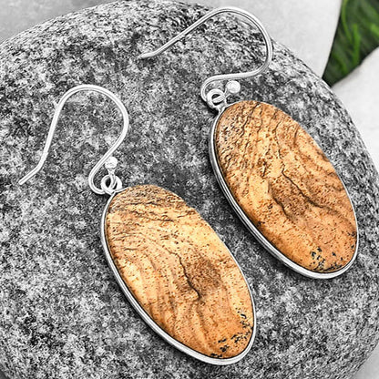 Natural Picture Jasper Earrings E-1001 SDE77080