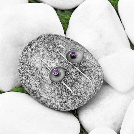 Natural African Amethyst Earrings E-1241 SDE77236