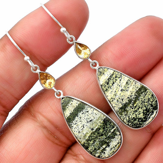 Natural Chrysotile & Citrine Earrings E-1002 SDE77421