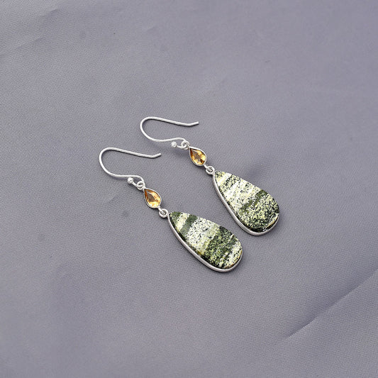 Natural Chrysotile & Citrine Earrings E-1002 SDE77421