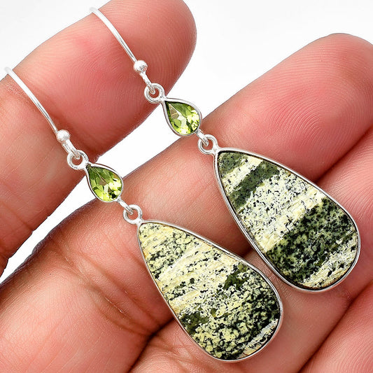 Natural Chrysotile & Peridot Earrings E-1002 SDE77428