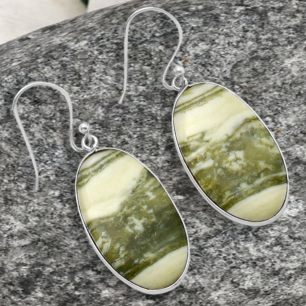 Natural Serpentine Earrings E-1001 SDE78330