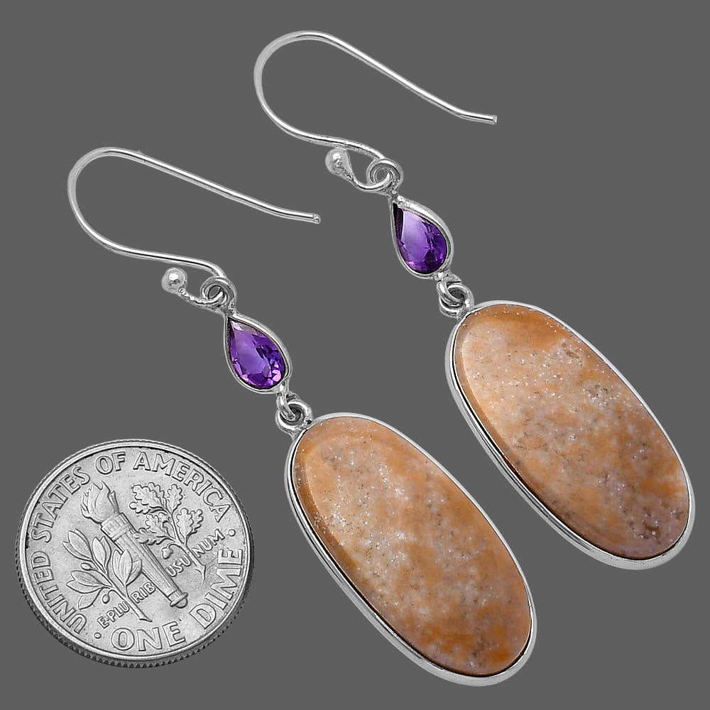 Oregon Red Moss Agate & Amethyst Earrings E-1002 SDE78779