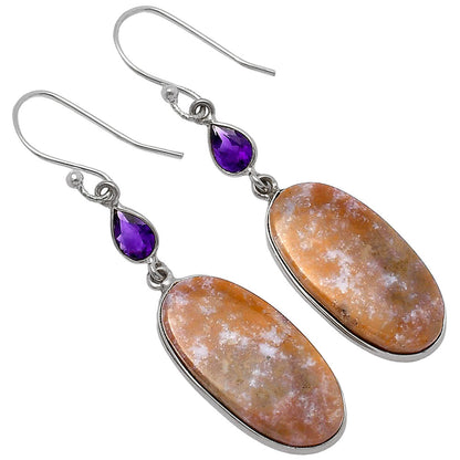 Oregon Red Moss Agate & Amethyst Earrings E-1002 SDE78780