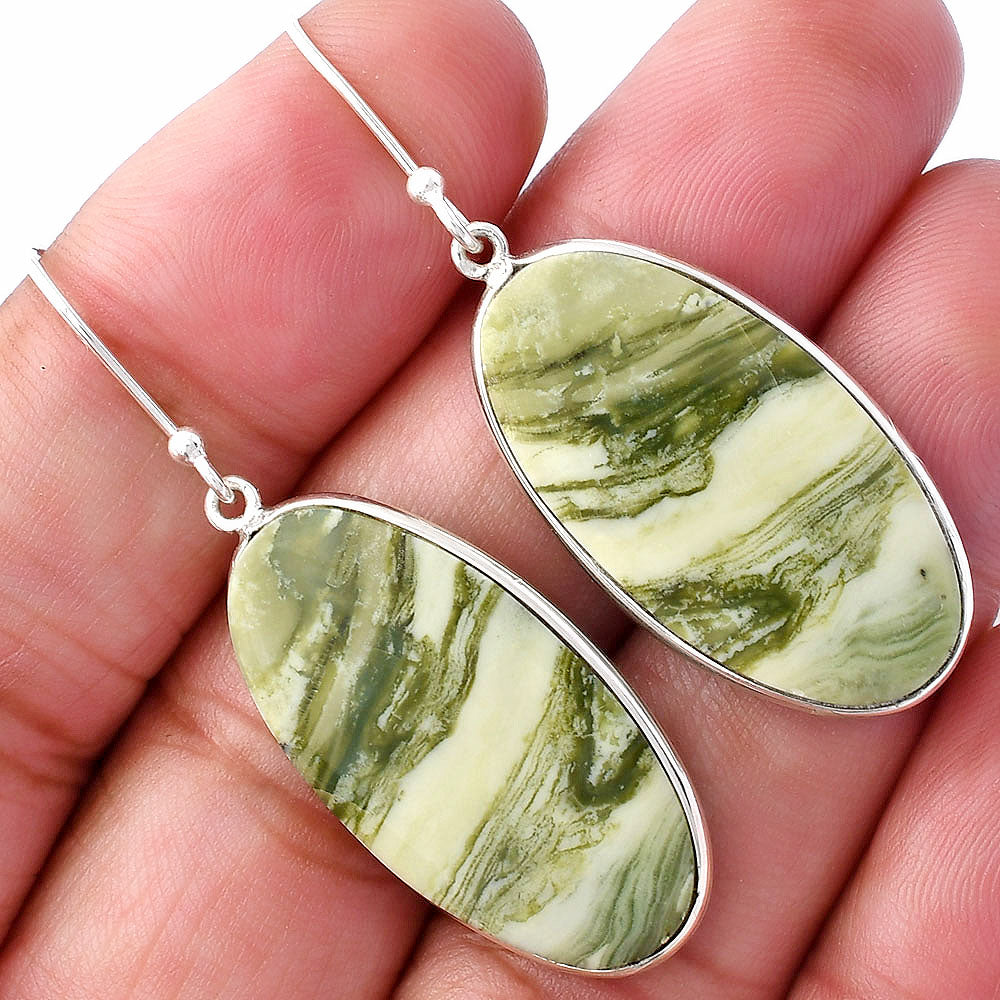 Natural Serpentine Earrings E-1001 SDE79354