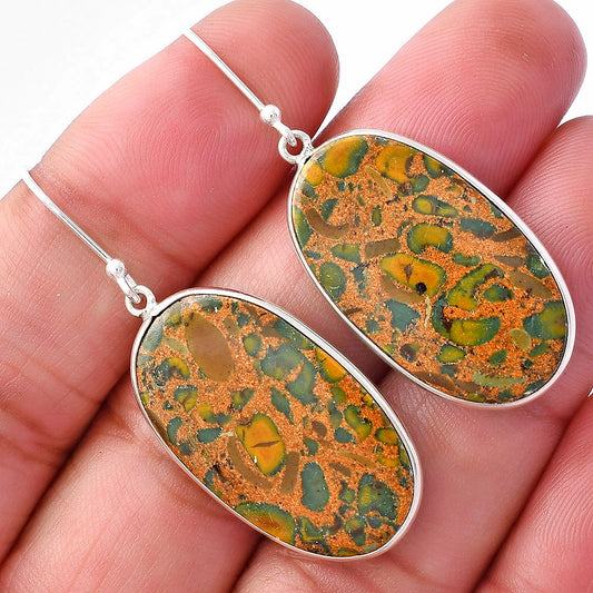 Natural Bamboo Jasper Earrings E-1001 SDE79481