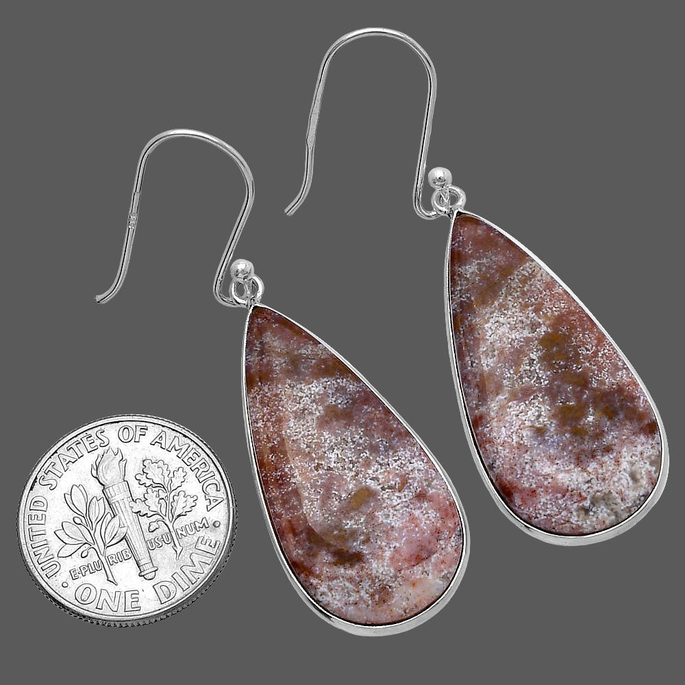 Natural Red Moss Agate Earrings E-1001 SDE79979