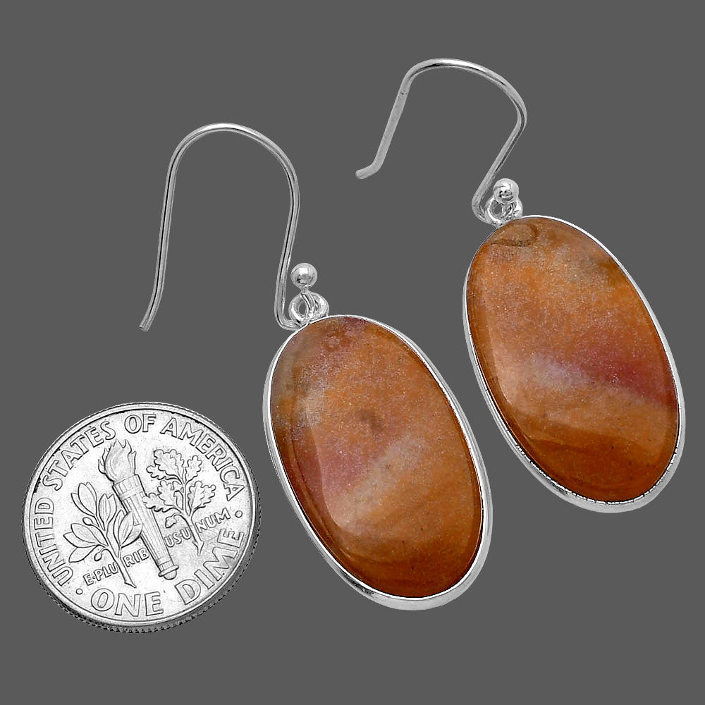Natural Red Moss Agate Earrings E-1001 SDE79985