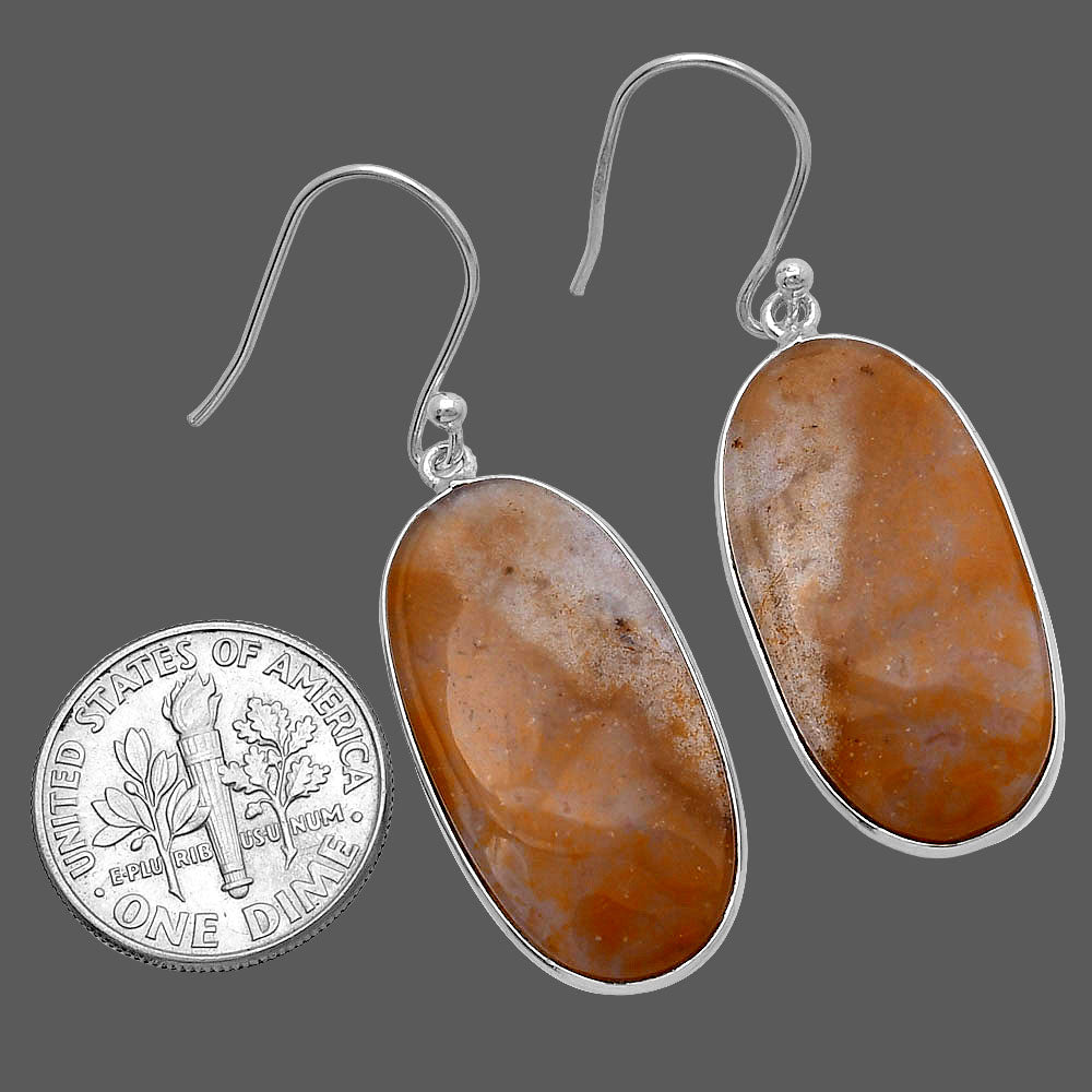 Natural Red Moss Agate Earrings E-1001 SDE80000