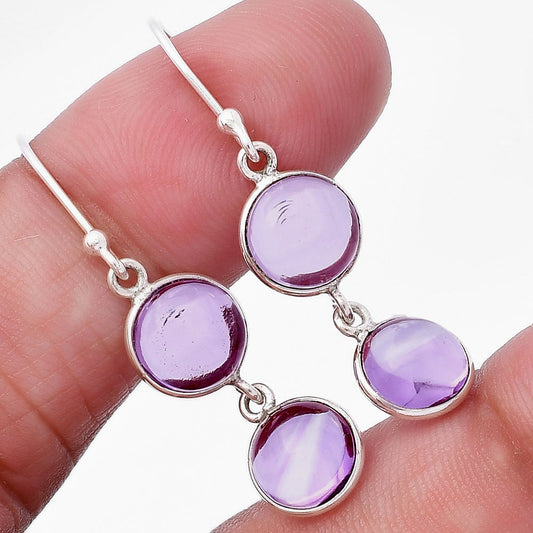 Natural Amethyst Cab - Brazil Earrings E-1006 SDE80280