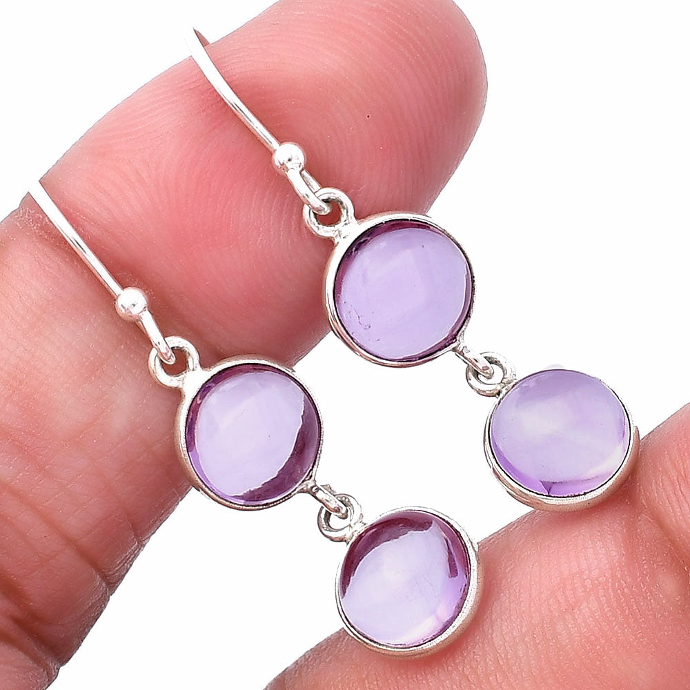 Natural Amethyst Cab - Brazil Earrings E-1006 SDE80281
