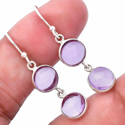 Natural Amethyst Cab - Brazil Earrings E-1006 SDE80281