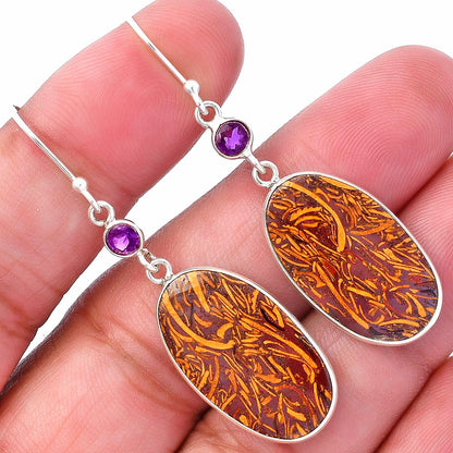 Coquina Fossil Jasper & Amethyst Earrings E-1002 SDE80553