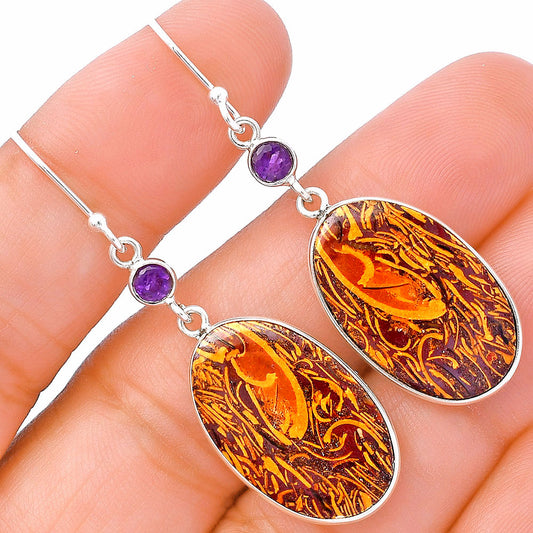 Coquina Fossil Jasper & Amethyst Earrings E-1002 SDE80557