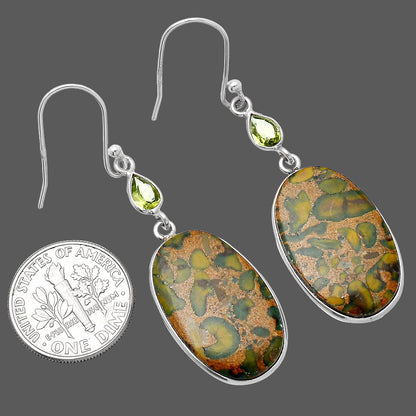 Natural Bamboo Jasper & Peridot Earrings E-1002 SDE80558