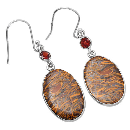 Coquina Fossil Jasper & Garnet Earrings E-1002 SDE80561
