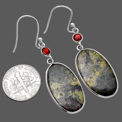 Natural Star Galaxy Jasper & Garnet Earrings E-1002 SDE80637