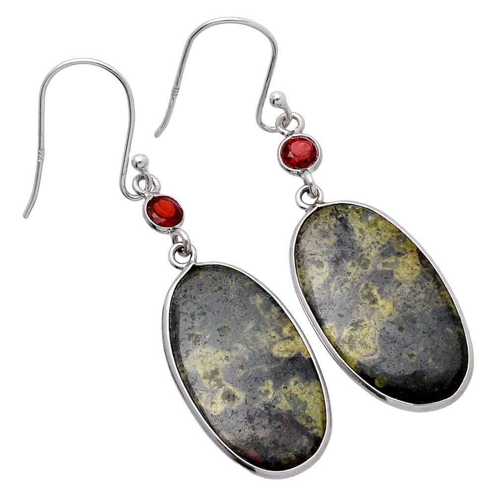 Natural Star Galaxy Jasper & Garnet Earrings E-1002 SDE80637