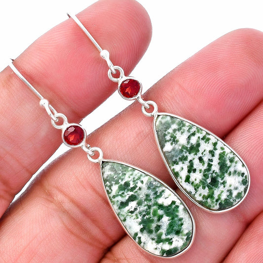 Natural Dioptase & Garnet Earrings E-1002 SDE80649