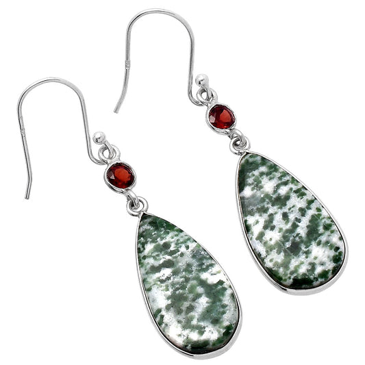 Natural Dioptase & Garnet Earrings E-1002 SDE80649