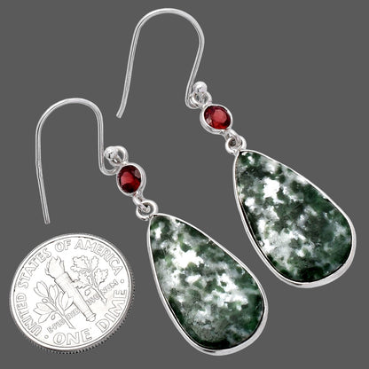 Natural Dioptase & Garnet Earrings E-1002 SDE80650