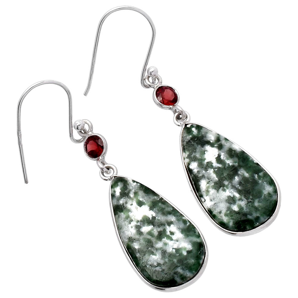 Natural Dioptase & Garnet Earrings E-1002 SDE80650